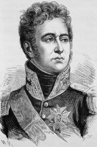 Portrét Alexandra Lawa, markýze de Lauriston (1768 - 1828). Rytina konce 19. století v „Histoire de France““ od H. Martina. od Unknown artist