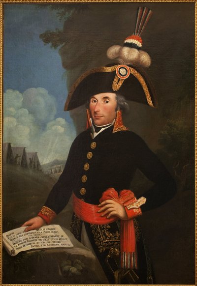Portrét Andre Massena (1758-1817, vévoda z Rivoli a princ z Esslingu, Marechal of Empire), v uniformě divizního generála. Anonymní obraz, olej na plátně 1796, portrét od Unknown artist