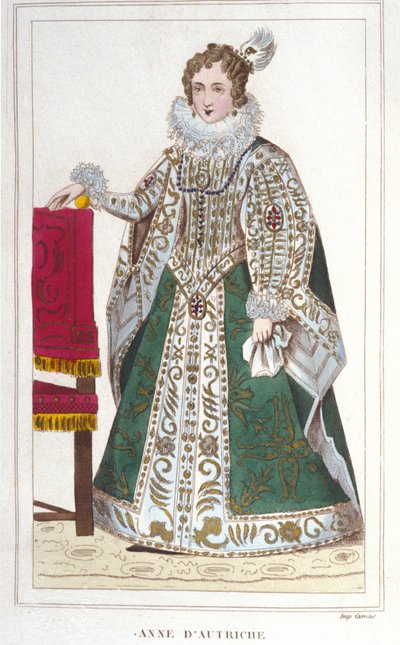 Portrét Anny Rakouské (1601-1666). Rytina z roku 1830 od Unknown artist
