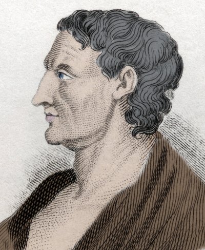 Portrét Aristotela známý jako Stagirit, v řečtině Aristoteles řecký filozof (384 př.nl až 322 př.nl). Rytina 19. století. od Unknown artist