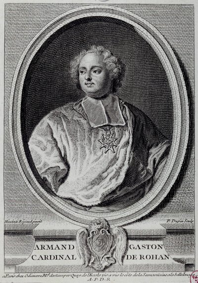 Portrét Armanda Gastona Maximiliena, kardinála de Rohan (1674-1749) Rytina Paříže 18. století, Musee Carnavalet od Unknown artist