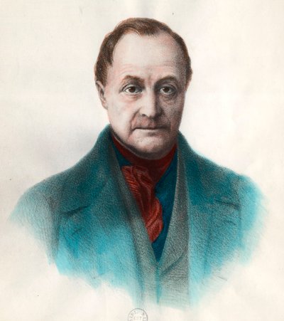 Portrét Auguste Comte (1798 - 1857), francouzský filozof. Rytina 19. století. Soukromá sbírka. od Unknown artist