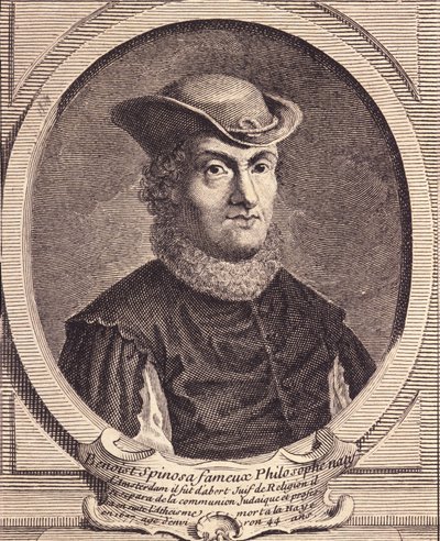 Portrét Barucha Spinozy (1632-1677), holandského filozofa, známého také jako Bento de Espinosa nebo Benedictus de Spinoza nebo Benoit de Spinoza. Rytina 18. století. od Unknown artist