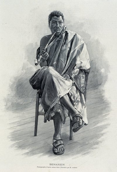 Portrét Behanzina (1844-1900), krále Dahomey (dnešní Benin). od Unknown artist