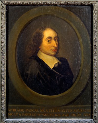 Portrét Blaise Pascala (1623-1662), francouzského fyzika, matematika a spisovatele. Anonymní malování. Port Royal, Musee Des Granges od Unknown artist