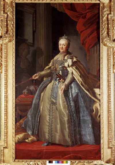 Portrét Kateřiny II (1729-1796), císaře Ruska, zachovaný v paláci Drottingholm ve Stockholmu. od Unknown artist
