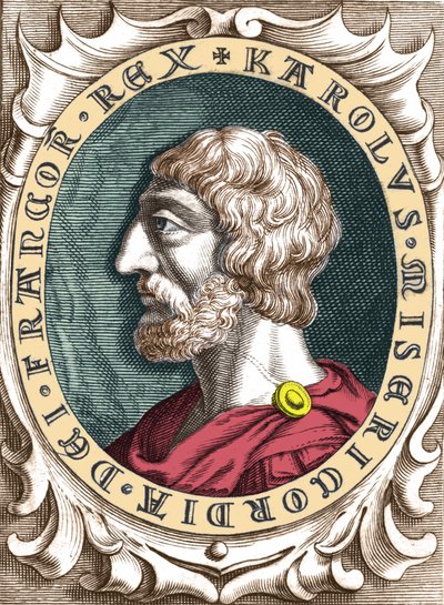 Portrét Karla Velikého nebo Karla I. Velikého (742 - 814) krále franků. od Unknown artist