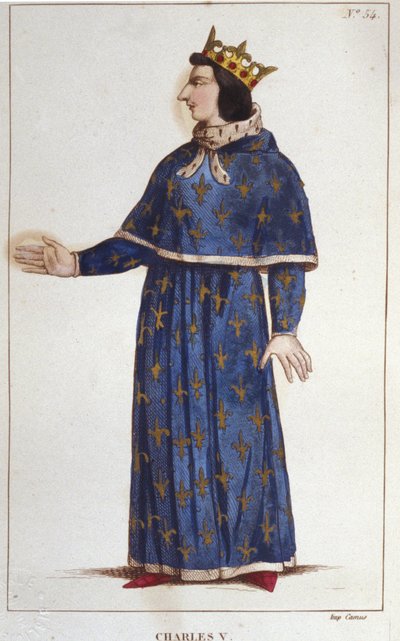 Portrét Karla V. Mudrce (1338 - 1380). rytina z roku 1830 od Unknown artist