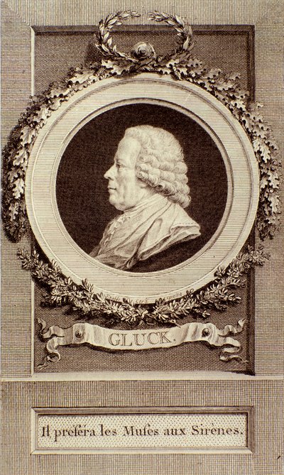 Portrét Christopha Glucka (1714-1787) německého skladatele Gravírování. 18. století. Bologna, civilo museo musico od Unknown artist