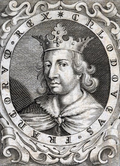 Rytina Portrét Chlodvíka II. (? - 657), krále Neustrije, Burgundska a Austrasie z 18. století od Unknown artist