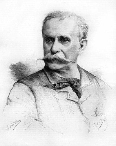 Portrét Ernesta Reyera.Francouzský skladatel (1823 až 1909) Kresba M.G. Vuillier. od Unknown artist