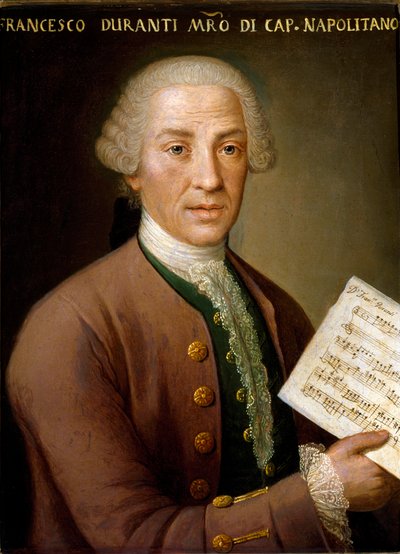 Portrét Francesca Duranteho (1684-1755), varhaníka a mistra neapolské kaple Anonymní obraz. Bologna 18. století, Občanské hudební bibliografické muzeum od Unknown artist