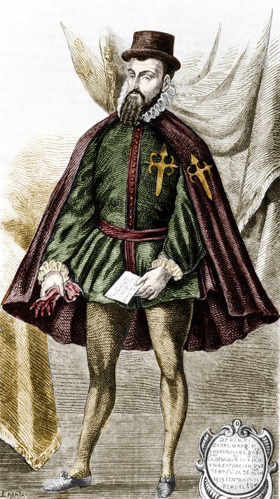 Portrét Francisca Pizarra (fr. Francois Pizarre od Unknown artist