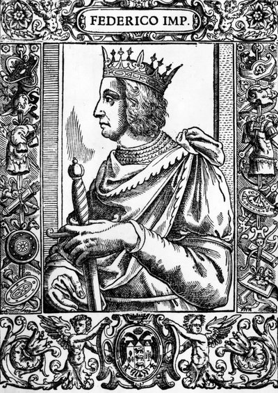 Portrét Fridricha II. (1194-1250), německého císaře. od Unknown artist