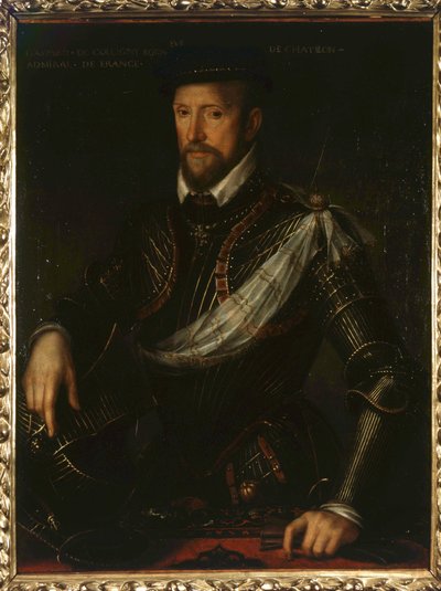 Portrét Gasparda de Coligny (1519-1572), admirála Francie. Anonymní obraz 16. století od Unknown artist