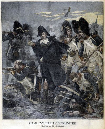 Portrét generála Cambronna (1770 - 1842) během bitvy. Ilustrace „“ Petity Journal““ z roku 1891. od Unknown artist