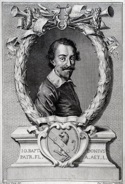 Portrét Giovanniho Battisty Doniho (1596-1647) italského muzikologa Rytina z frontispisu „Lyry Barberin““ od Unknown artist