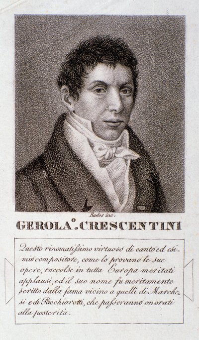 Portrét Girolama Crescentiniho (rytina) od Unknown artist