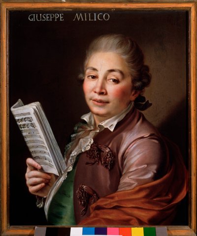 Portrét Giuseppe Millica (1737-1802) italský kastrát Anonymní obraz. Bologna z 18. století, občanské hudební muzeum od Unknown artist