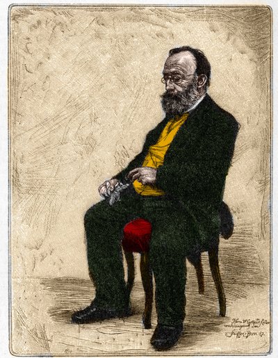 Portrét Gottfrieda Kellera (1819-1890), německy mluvícího švýcarského spisovatele a básníka. od Unknown artist