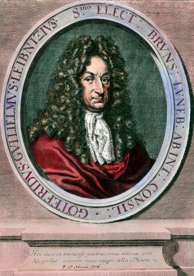Portrét Gottfrieda Wilhelma Leibnize (1646-1716) německého filozofa a matematika. Rytina 18. století. Soukromá sbírka od Unknown artist