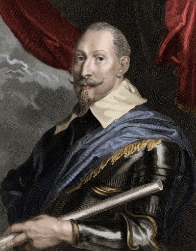 Portrét Gustava Adolphe II (Gustave Adolphe) (1594-1632), švédský král - Gustavus Adolphus II 1594-1632, švédský král 1611-1632 - rytina - 19. stol. od Unknown artist