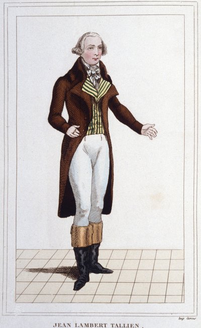 Portrét Jean Lambert (Jean-Lambert) Tallian. Francouzský politik (1767 až 1820) zástupce Úmluvy, rytina z roku 1830 od Unknown artist
