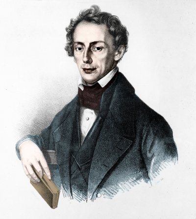 Portrét Johanna Christiana Dopplera (1803-1853). Rakouský fyzik. 19. století rytina. od Unknown artist