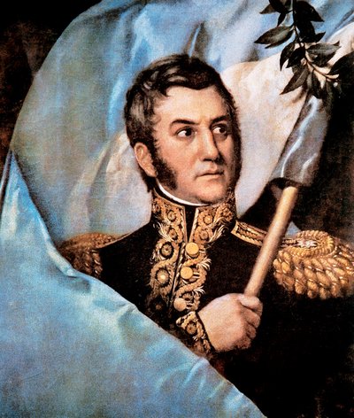 Portrét Jose de San Martin, detail od Unknown artist
