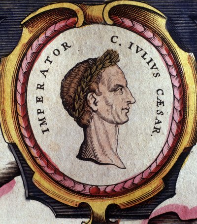 Portrét Julia Caesara (101 - 44 př. n. l.), římského vojevůdce a politika. Rytina z konce 18. století. . Milán. od Unknown artist
