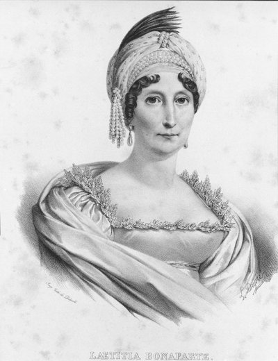 Portrét Laetitie Bonaparte (Letizia Maria Ramolino) (1750-1836), matky Napoleona I. Rytina 19. stol. od Unknown artist