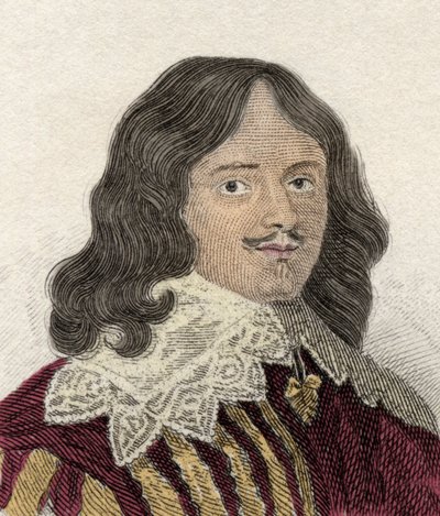 Portrét Luciuse Caryho (asi 1610-1643), 2. vikomta Falklanda, politika, vojenského a anglického spisovatele. Rytina 19. století. od Unknown artist