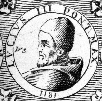 Portrét Lucius III (? - 1185). od Unknown artist