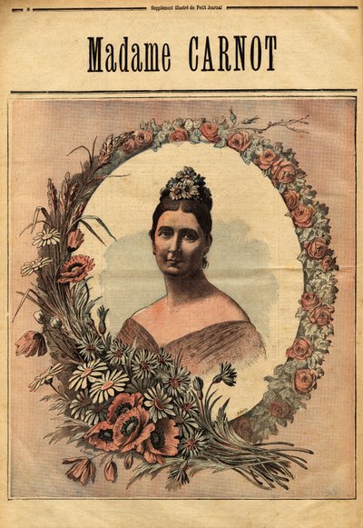 Portrét Madame Cecile Dupont-White (1841-1898), provdané v roce 1863 Sadi Carnot (1837-1894), prezidentem Francouzské republiky v letech 1887 až 1994. Rytina v „“Le petit journal illustrious”” 29/11/1890. Selva sbírka. od Unknown artist