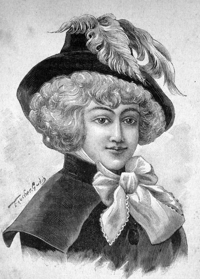 Portrét mademoiselle de Fontenay nebo Teresa (Theresa nebo Terezia) Cabarrus, dit Madame Tallien (Talien), princezna z Caraman Chimay (1773 - 1835) - v „“Les Contemporains“, n. d. koncem 19. století. od Unknown artist