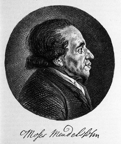 Portrét Mojžíše (Mojžíše) Mendelssohna (1729 - 1786), filozofa a skutečného zakladatele moderního judaismu. Dědeček hudebníka Felixe Mendelssohna. od Unknown artist