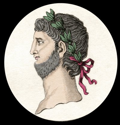 Portrét Nera Claudia Caesara Augusta Germanica (37-68 n. l.), římského císaře. Rytina 19. století. od Unknown artist