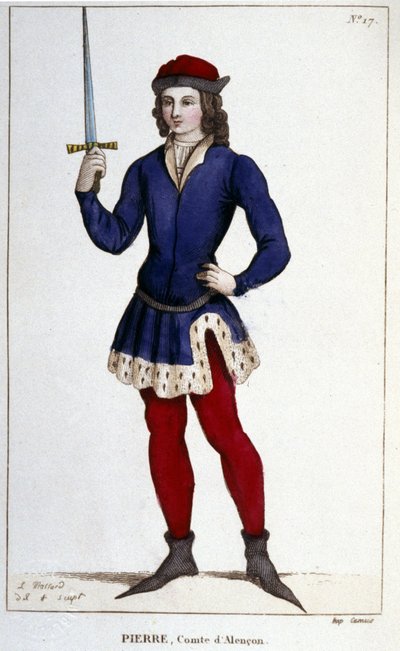 Portrét Pierra hraběte z Alençonu (1251 - 1284), rytina z roku 1830. od Unknown artist