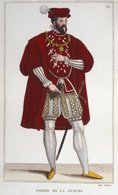 Portrét Pierra De la Guiche (1464- 1544) (rytíř, rada a komorník krále, soudní vykonavatel Autun a Mâcon, velvyslanec. Lord of Guiche a Chaumont) rytina z roku 1830 od Unknown artist