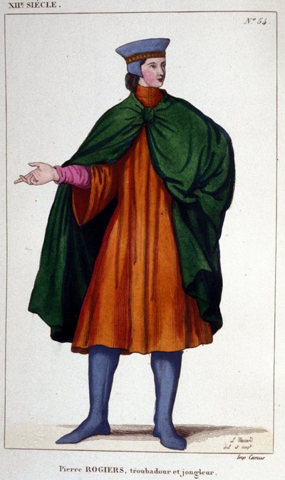 Portrét Pierra Rogierse, trubadúra a kejklíře 12. století. od Unknown artist