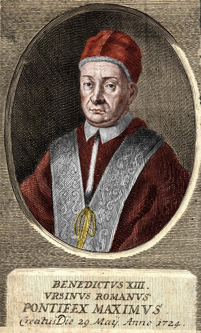 Portrét papeže Benedikta XIII. (Vincenzo Maria Orsini) (1649 - 1730), 243. papež. od Unknown artist