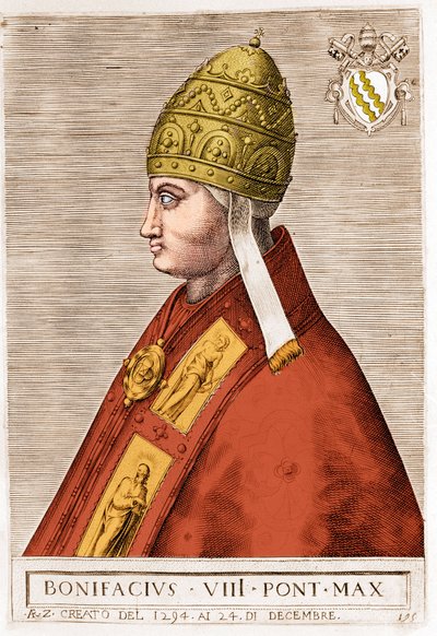 Portrét papeže Bonifáce VIII. (Benedetto Caetani dit Bonifác VIII od Unknown artist