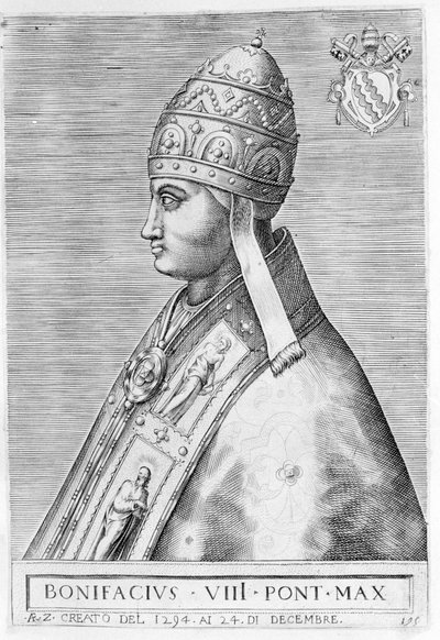 Portrét papeže Bonifáce VIII. (Benedetto Caetani dit Bonifác VIII od Unknown artist