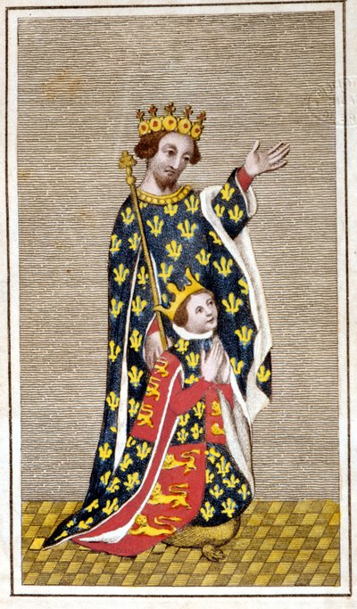 Portrét dítěte Richarda III. (1452 - 1485) a jeho otce Richarda z Yorku. Rytina z konce 18. století. Biblioteca di Brera, Milán. od Unknown artist