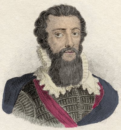 Portrét Roberta Devereuxe, hraběte z Essexu (1566-1601) anglický generál, oblíbenec Elisabeth Iere. Rytina 19. století. od Unknown artist