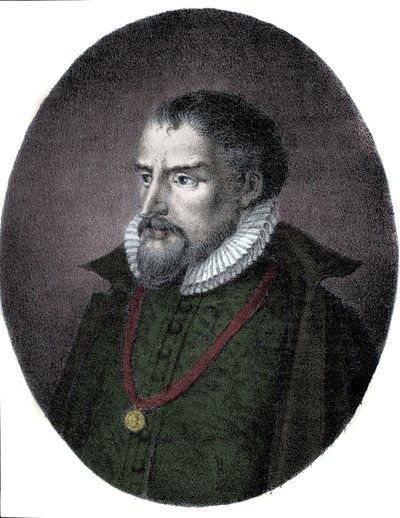 Portrét Rolanda de Lassus (Orlandus nebo Orlando di Lasso, cca 1531-1594), francouzsko-vlámského skladatele. od Unknown artist