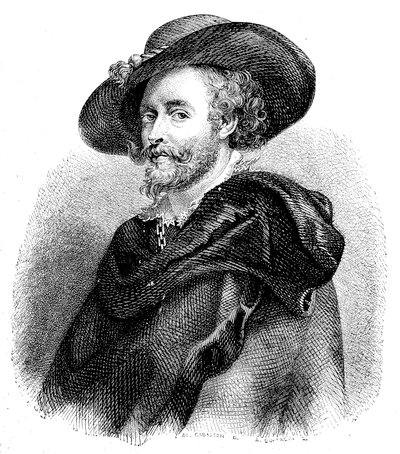 Portrét sira Petera Paula Rubense (1577-1640) (rytina) od Unknown artist