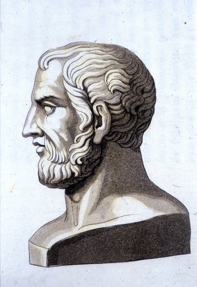 Portrét Theophrastes (372 př.nl-287 př.nl), řecký filozof. od Unknown artist