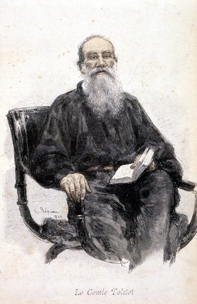 Portrét Tolstého, rytina 1888. od Unknown artist