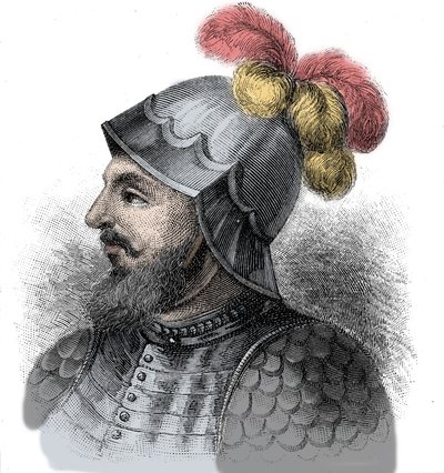 Portrét Vasca Nuneze de Balboa, španělského dobyvatele (1475-1517) - rytina 19. století od Unknown artist